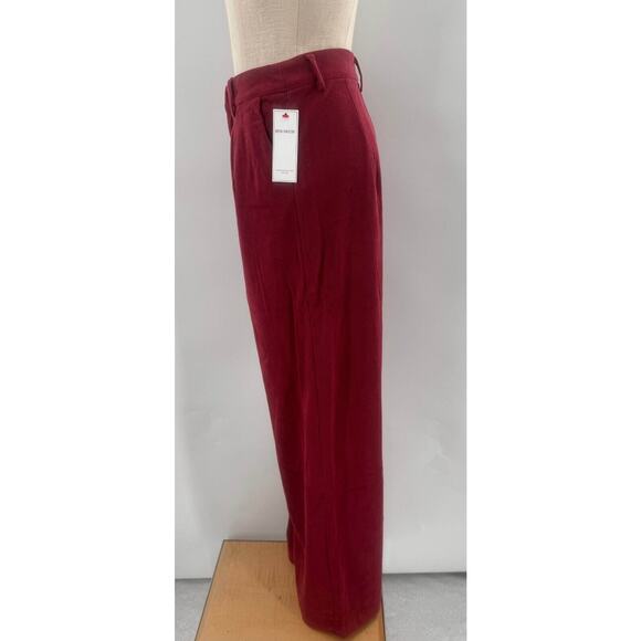 Aura Red Pants Womens Corduroy Flat Front Straight Leg Slash Pockets Size Medium - Picture 4 of 9